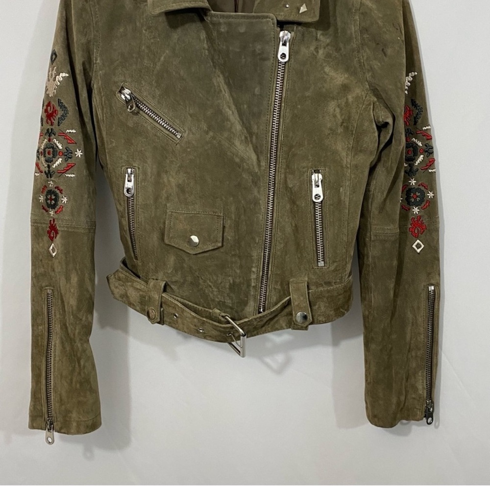 Driftwood embroidered leather suede motorcycle jacket boho western NWT RTL $268 - Picture 4 of 12